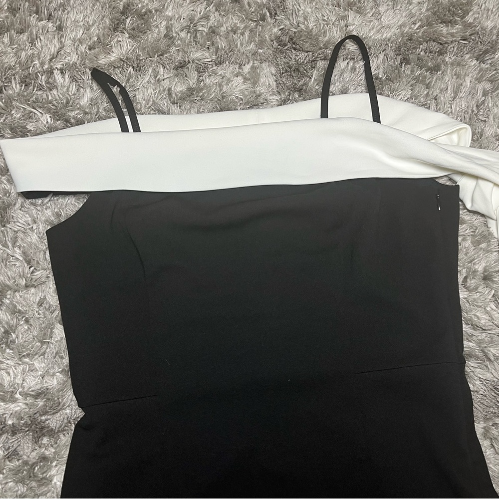 Black and White Off-Shoulder Dress